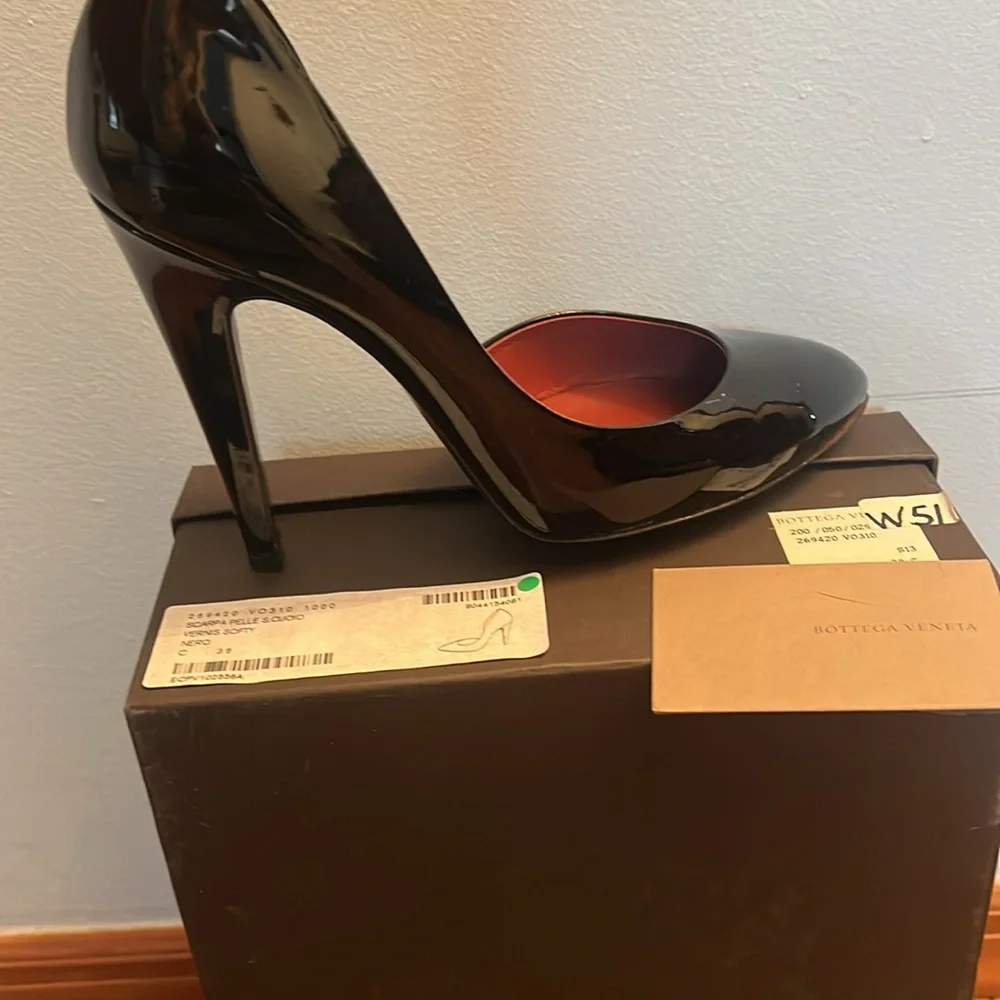 Bottega Veneta Heel shoes Size Italy 38 Original Box Black Patent Leather - Picture 7 of 9